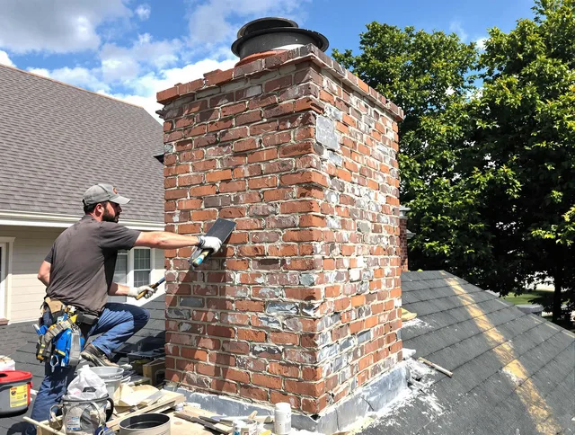 Completed chimney rebuild by St. Simons Chimney Sweep in St. Simons, GA