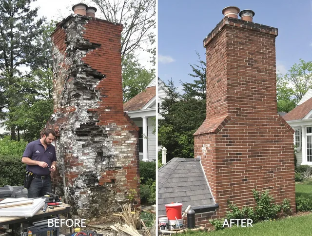 St. Simons Chimney Sweep performing a full chimney restoration in St. Simons, GA