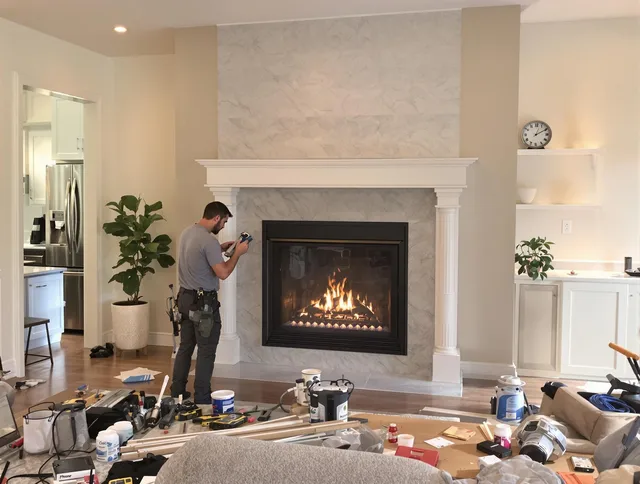Newly installed fireplace by St. Simons Chimney Sweep in St. Simons, GA